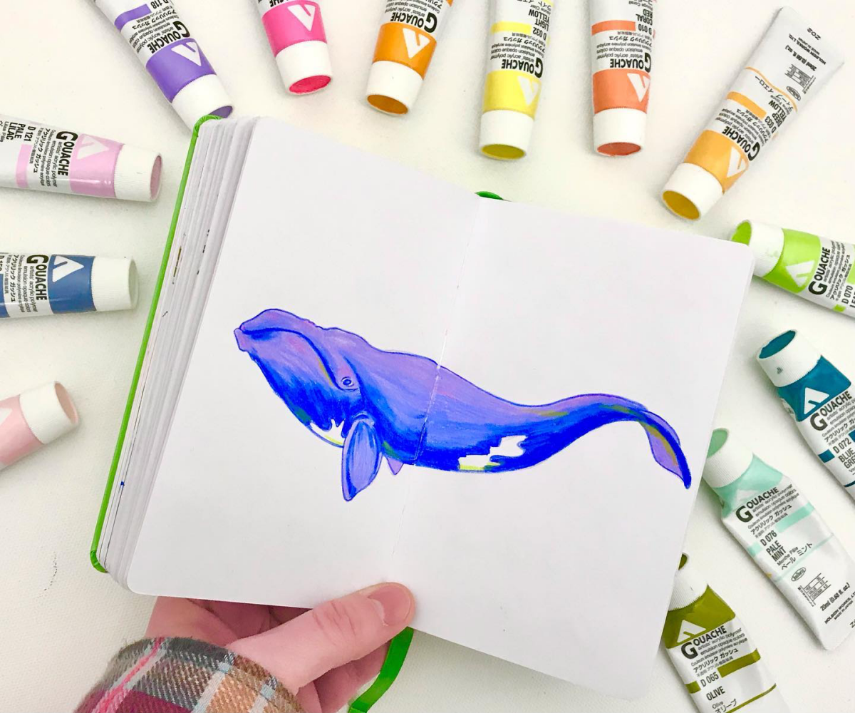 blue and purple whale