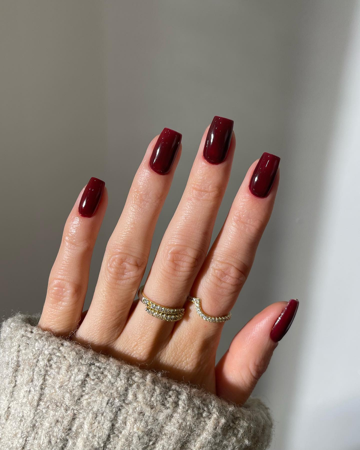 burgundy red coffin nails