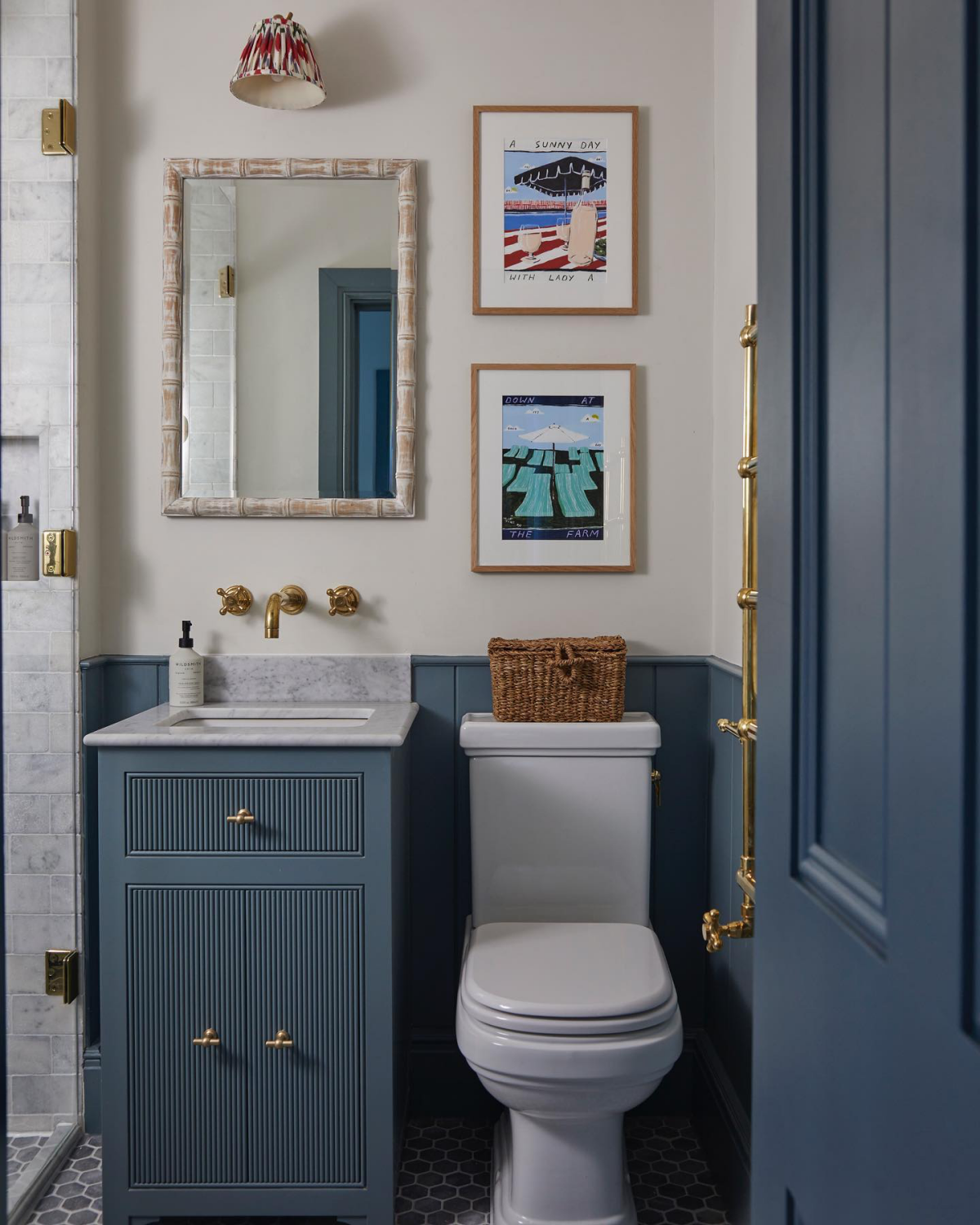 deep blue bathroom design