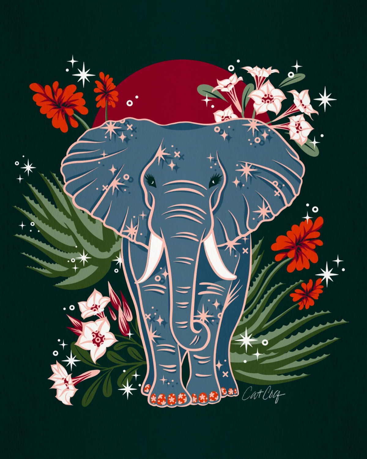 elephant drawing digital