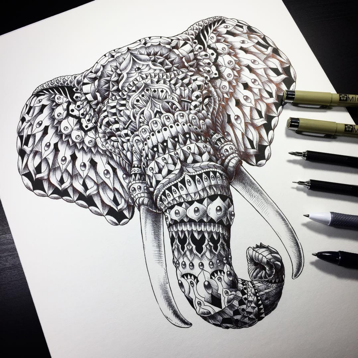 elephant head art