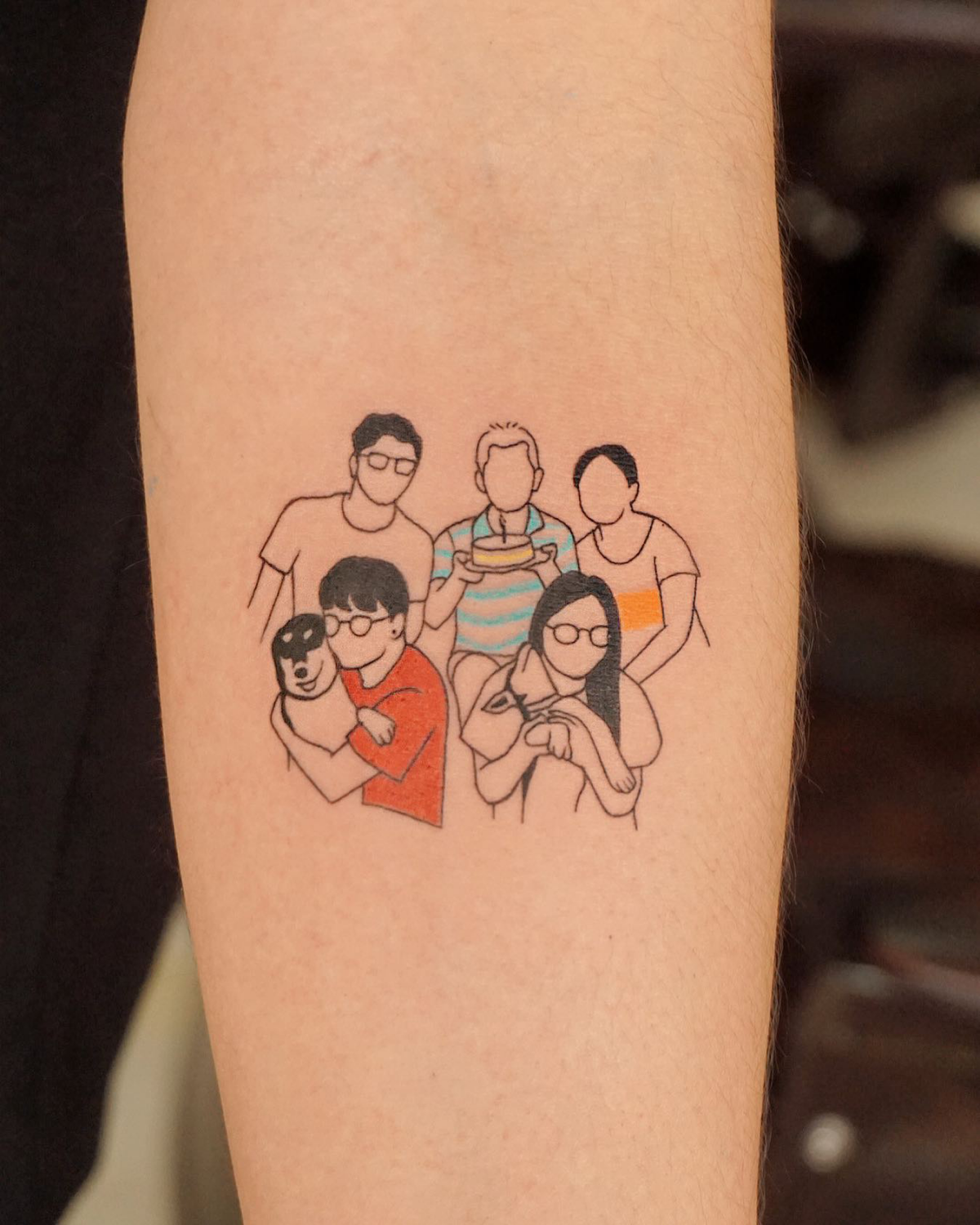 family portrait for tattoo one line