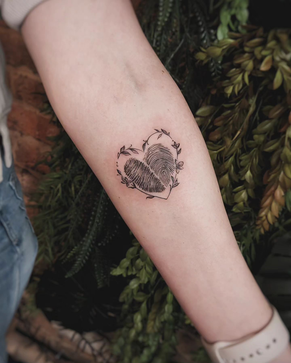 fingerprint heart tattoo