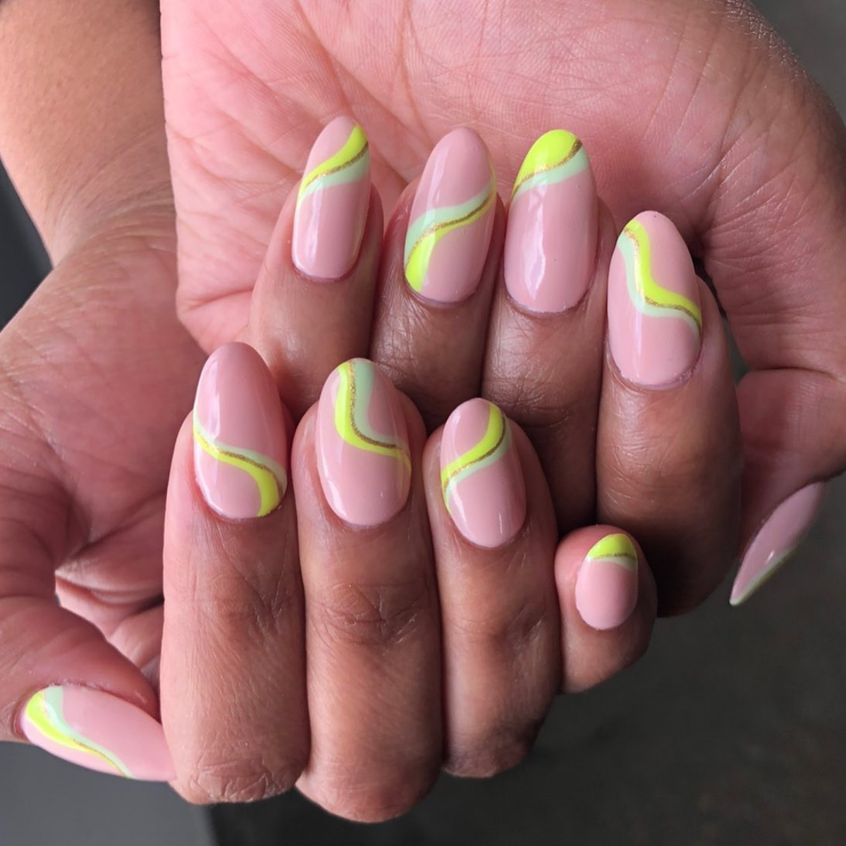 gold green and lime green stripes