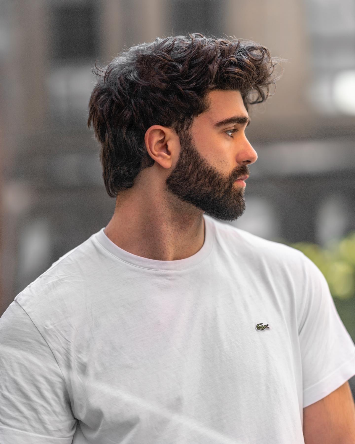 growing out hair for men medium length with beard