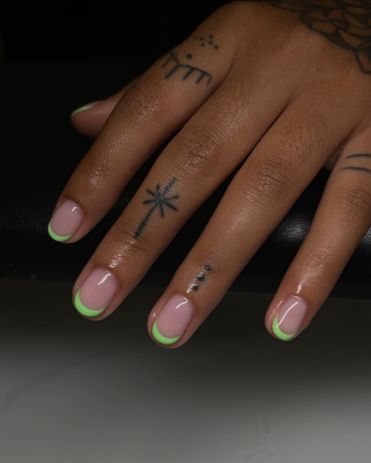 lime green french tip