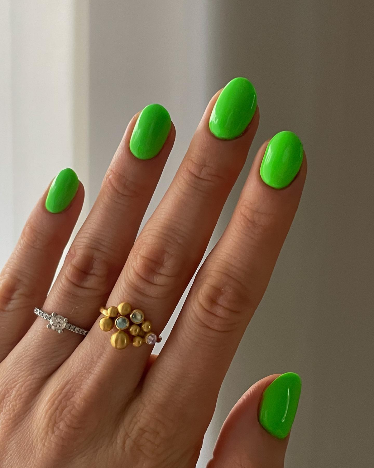 lime green nails bright green nails