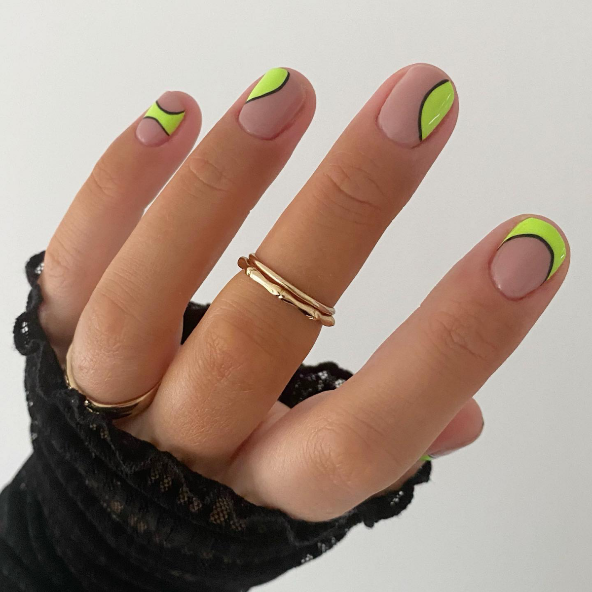 lime green nails design