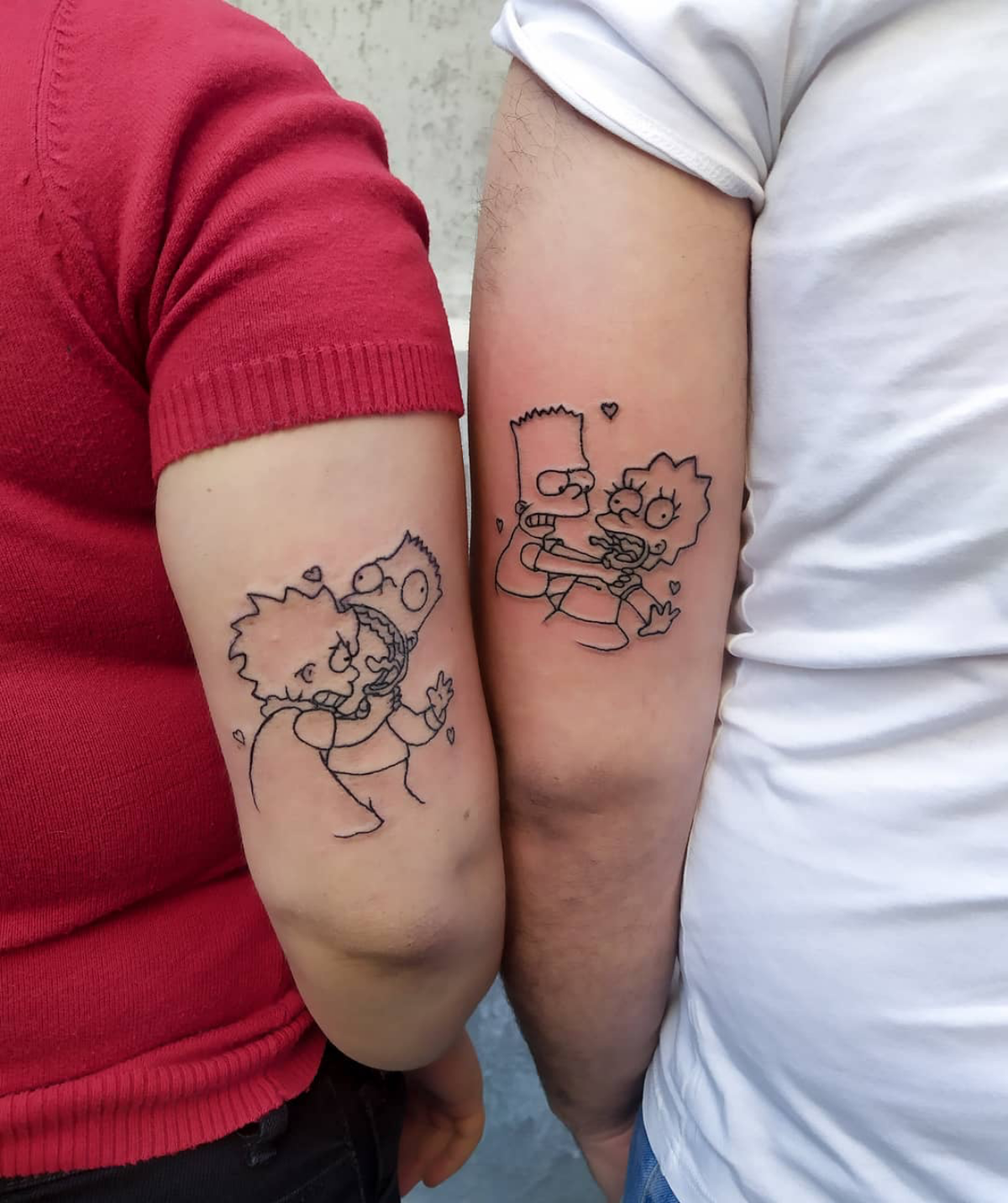 lisa and bart sibling tattoo