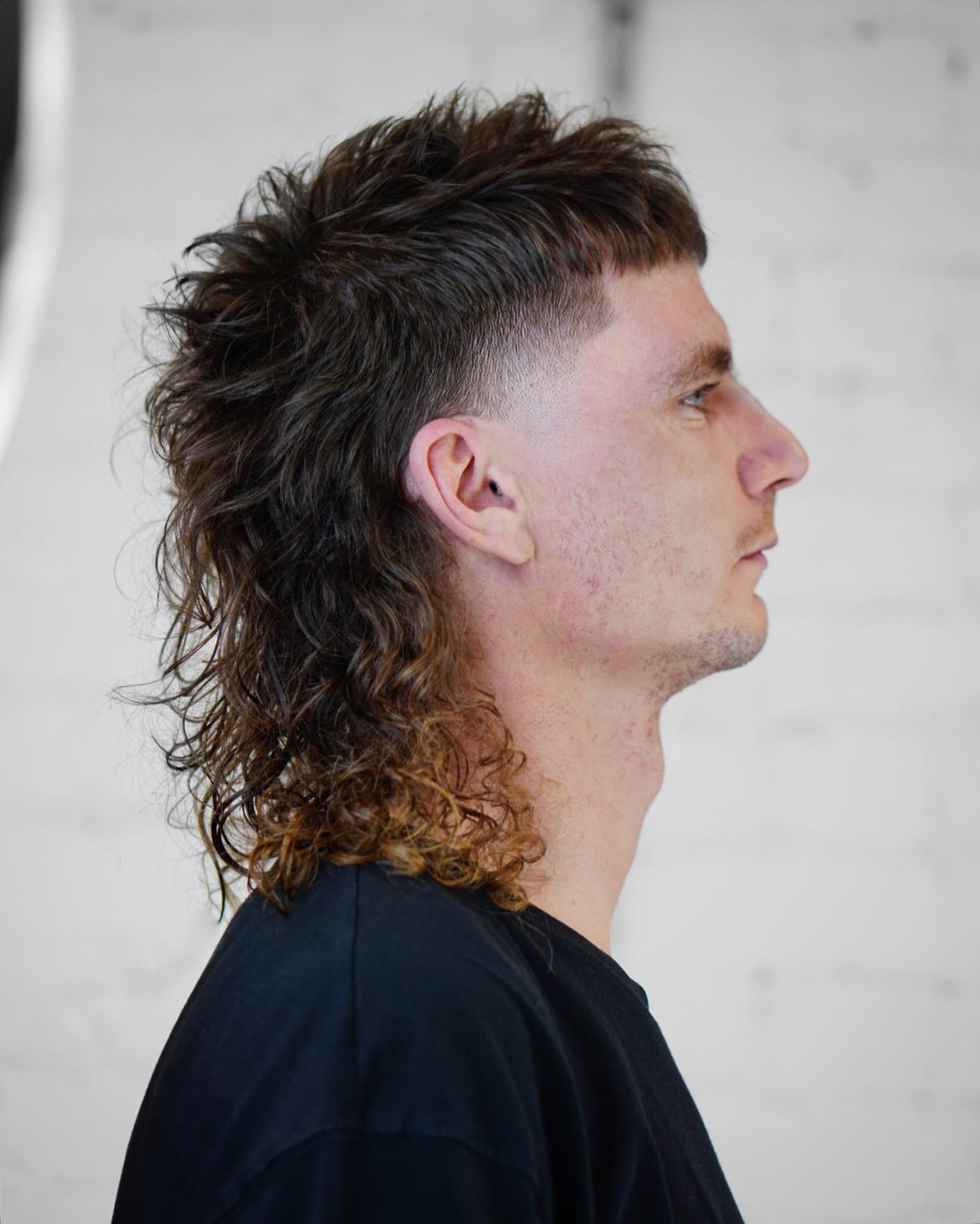 long curly mullet