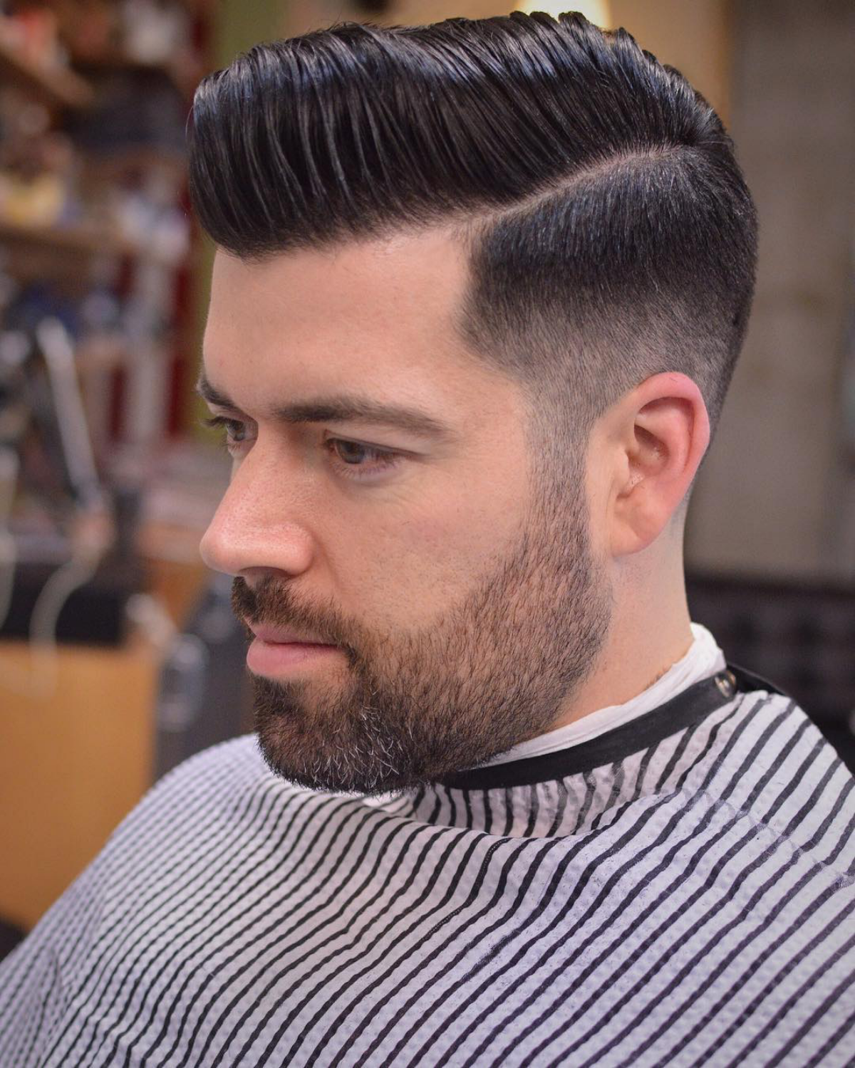 medium length hairstyles men side part with volume