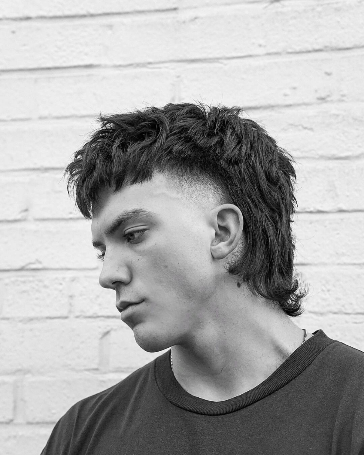 mullet hairstyle for men black and white