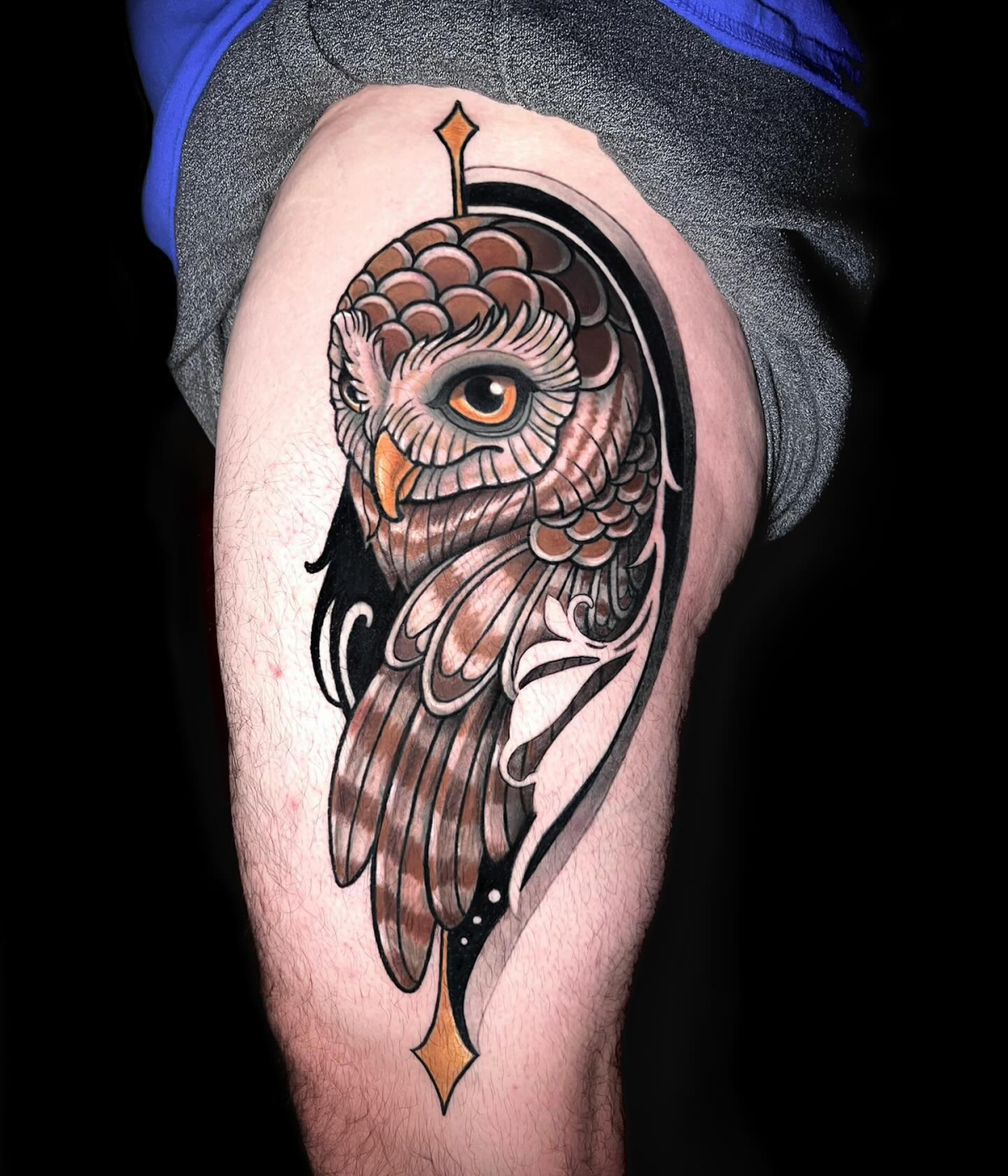 nouveu owl art tattoo