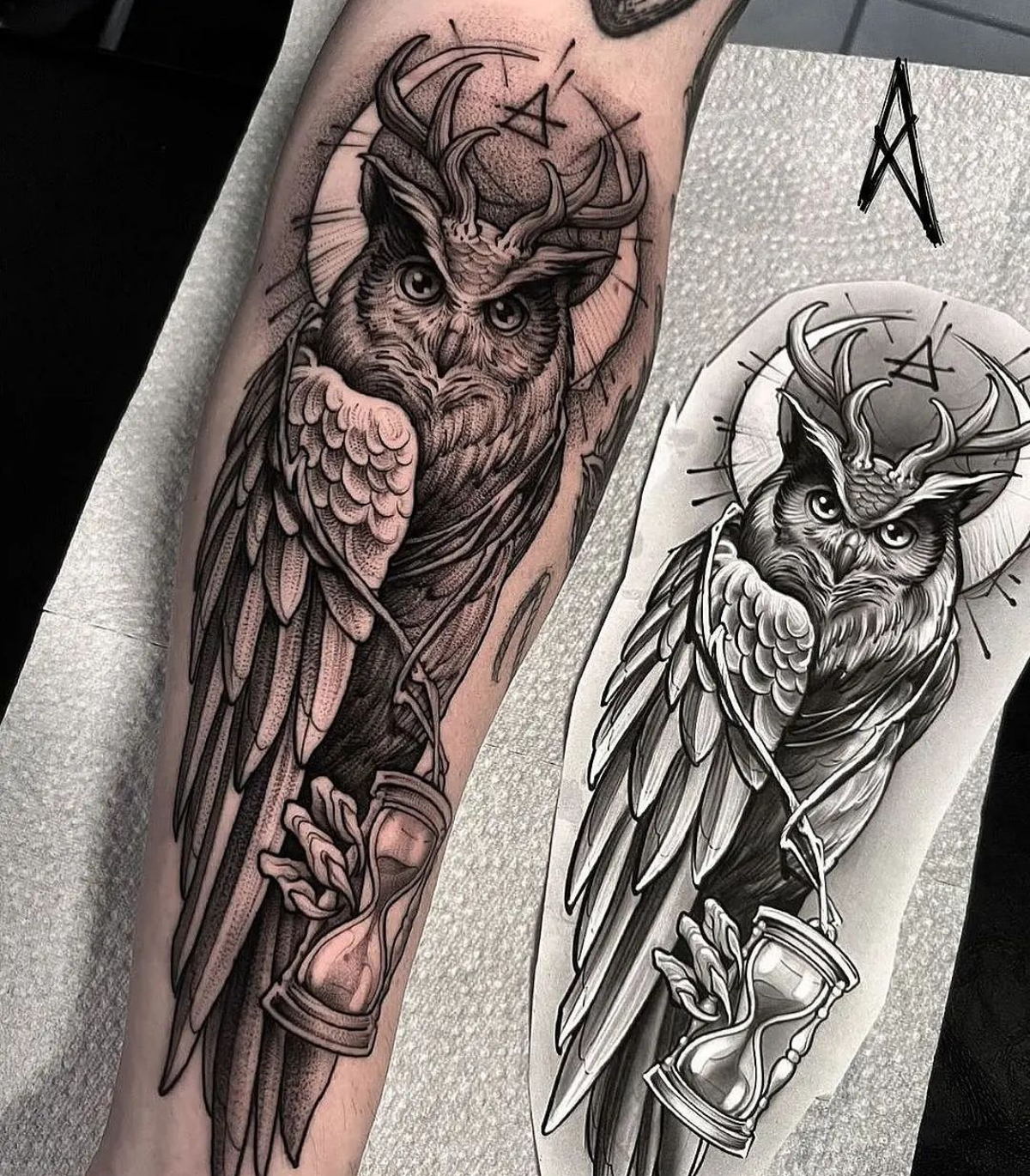 owl design for tattoo
