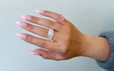 pink french tip nails pastel pink nails