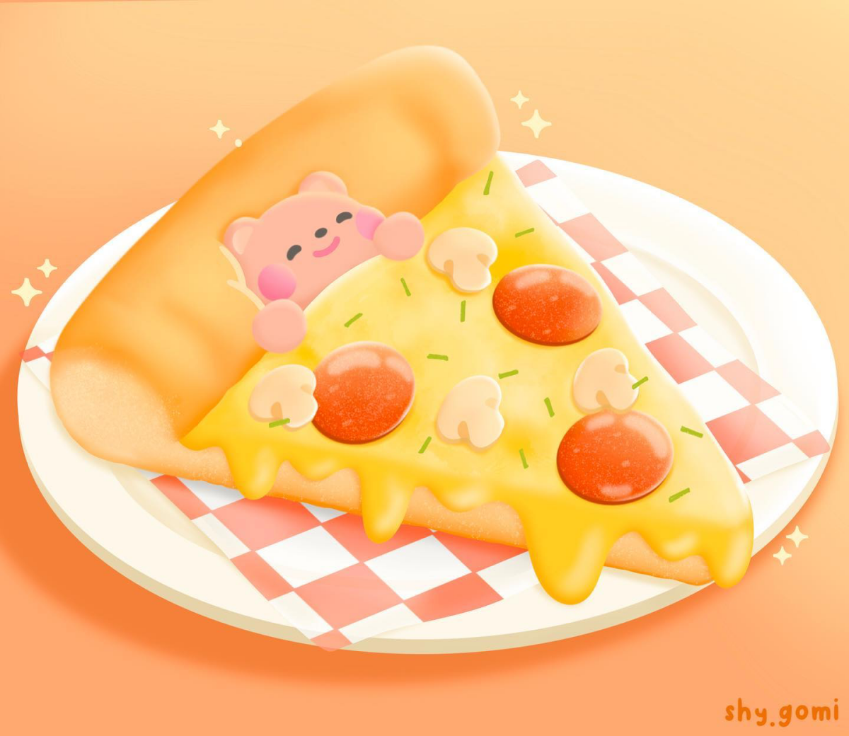 pizza drawing cute