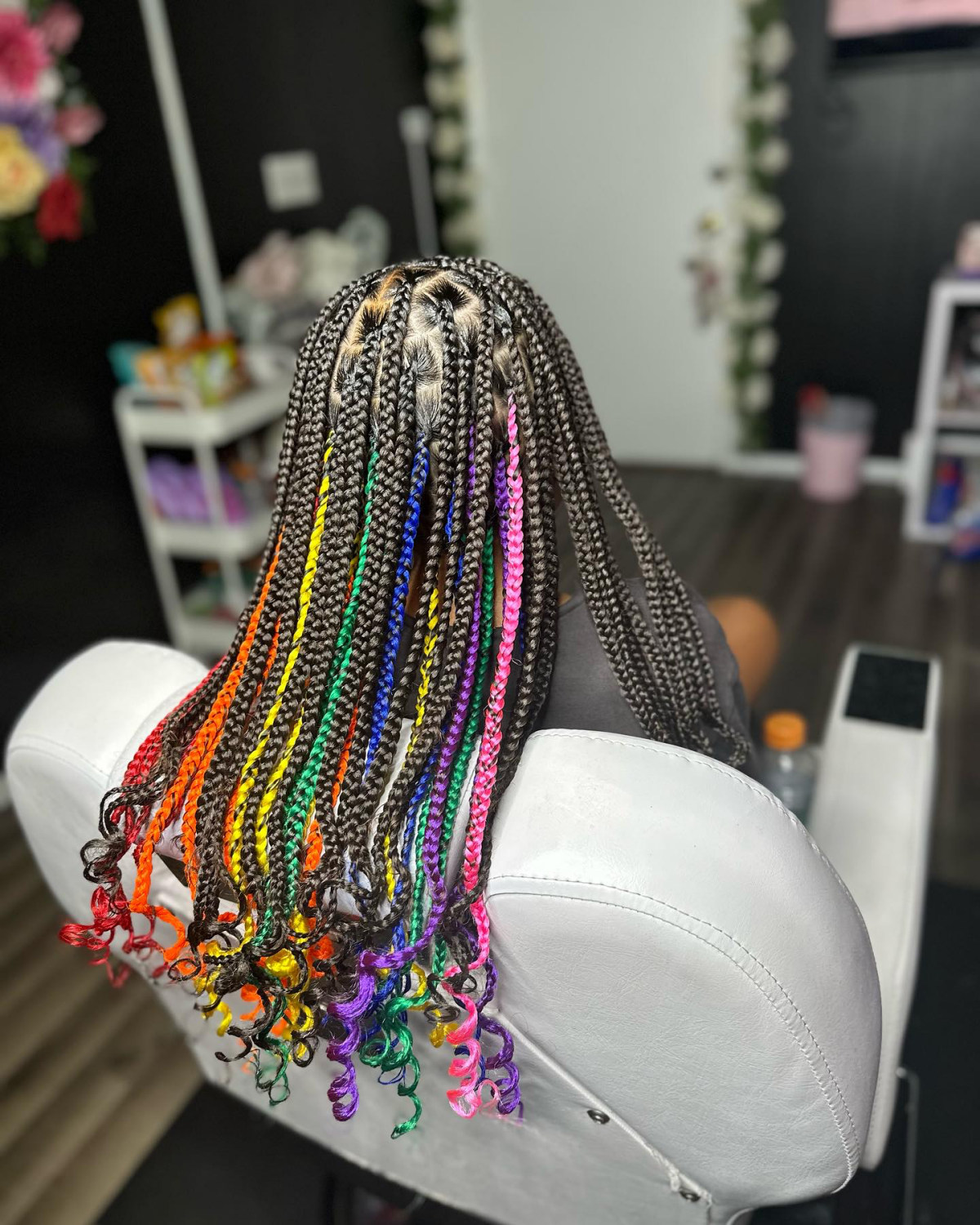 rainbow braids knotless