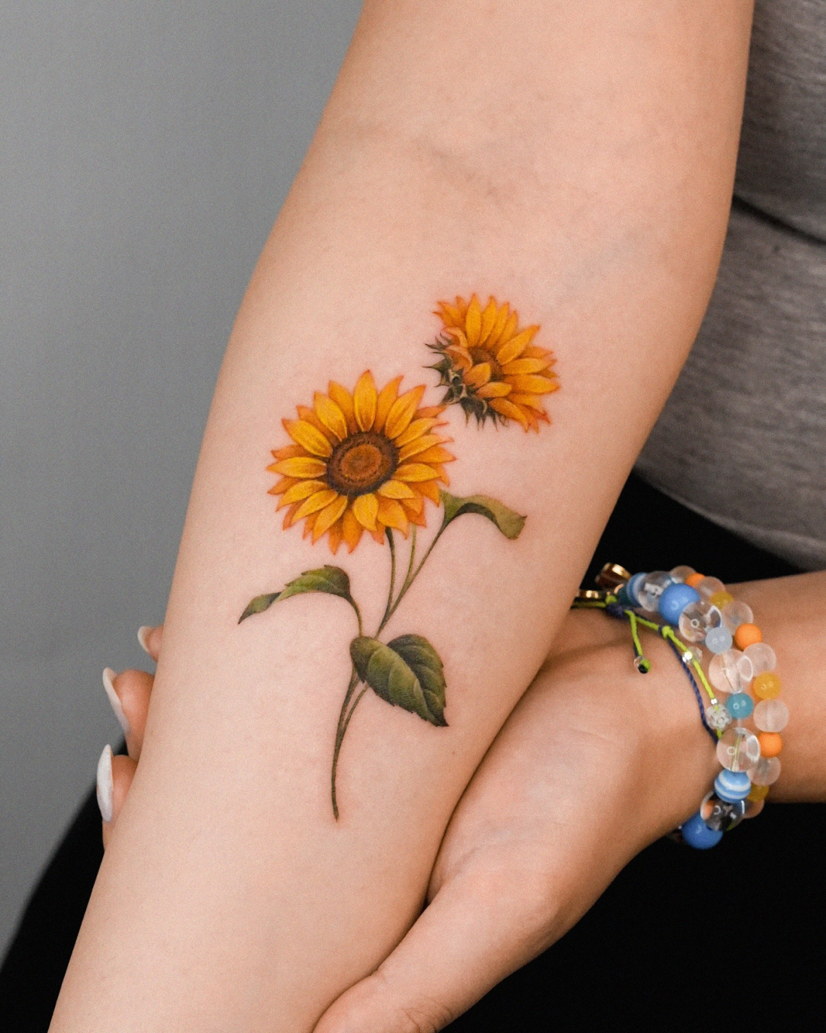 sunflower tattoo realistic sunflower tattoo on arm