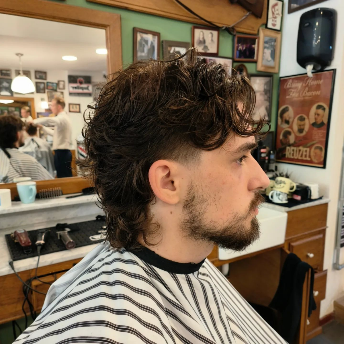 textured curly mens mullet