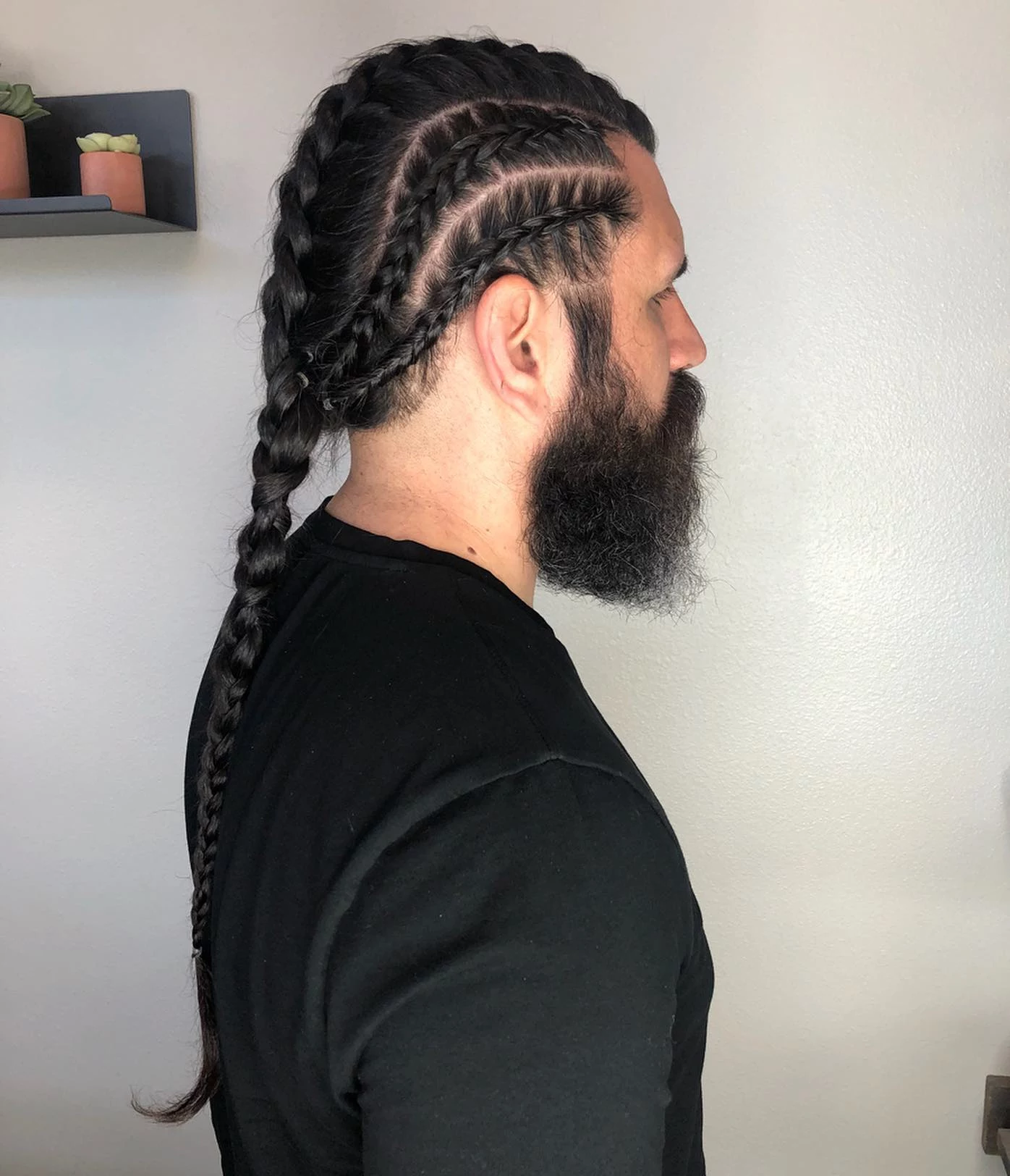 viking haircut long braid hairstyle on men