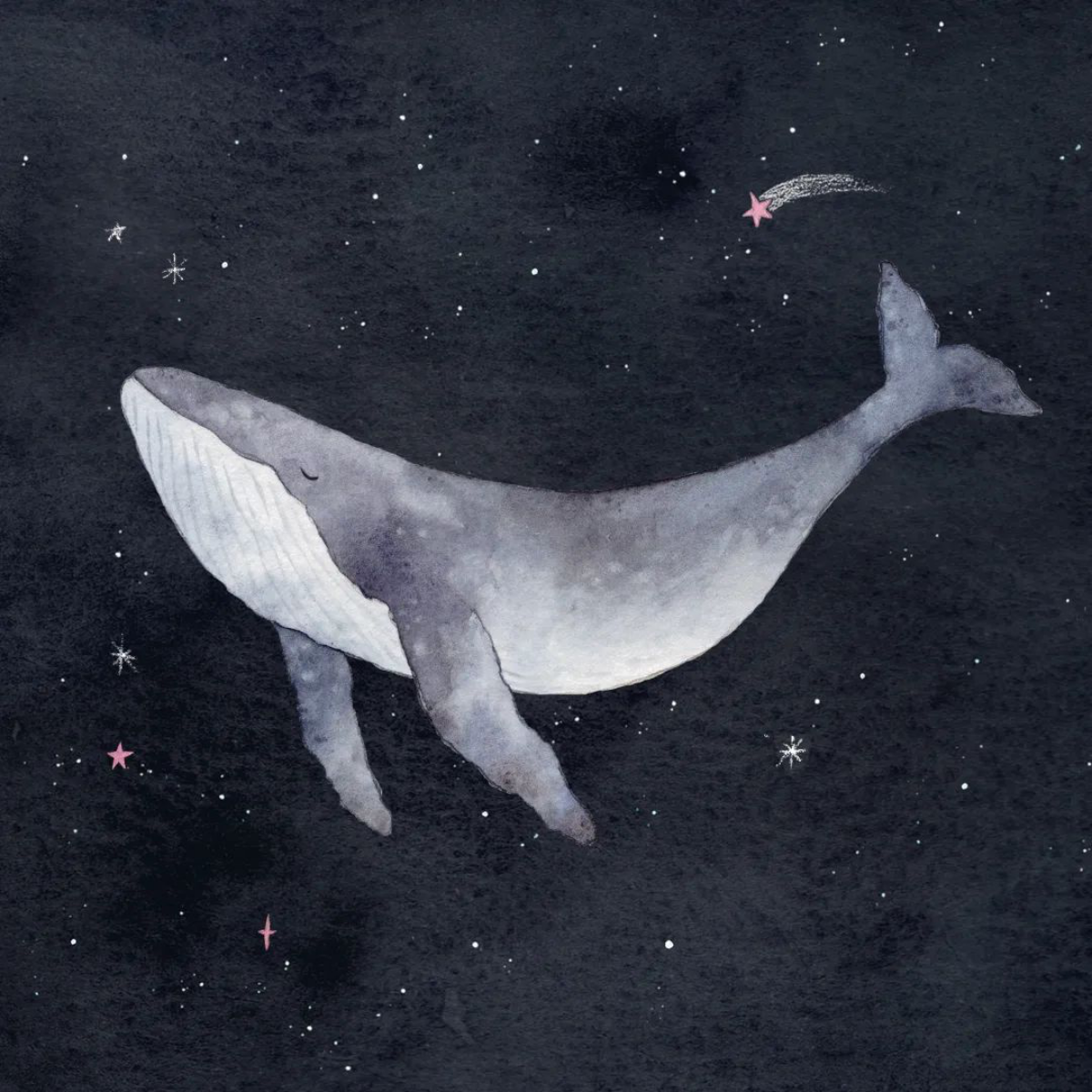 whale drawing whale floating in the sky