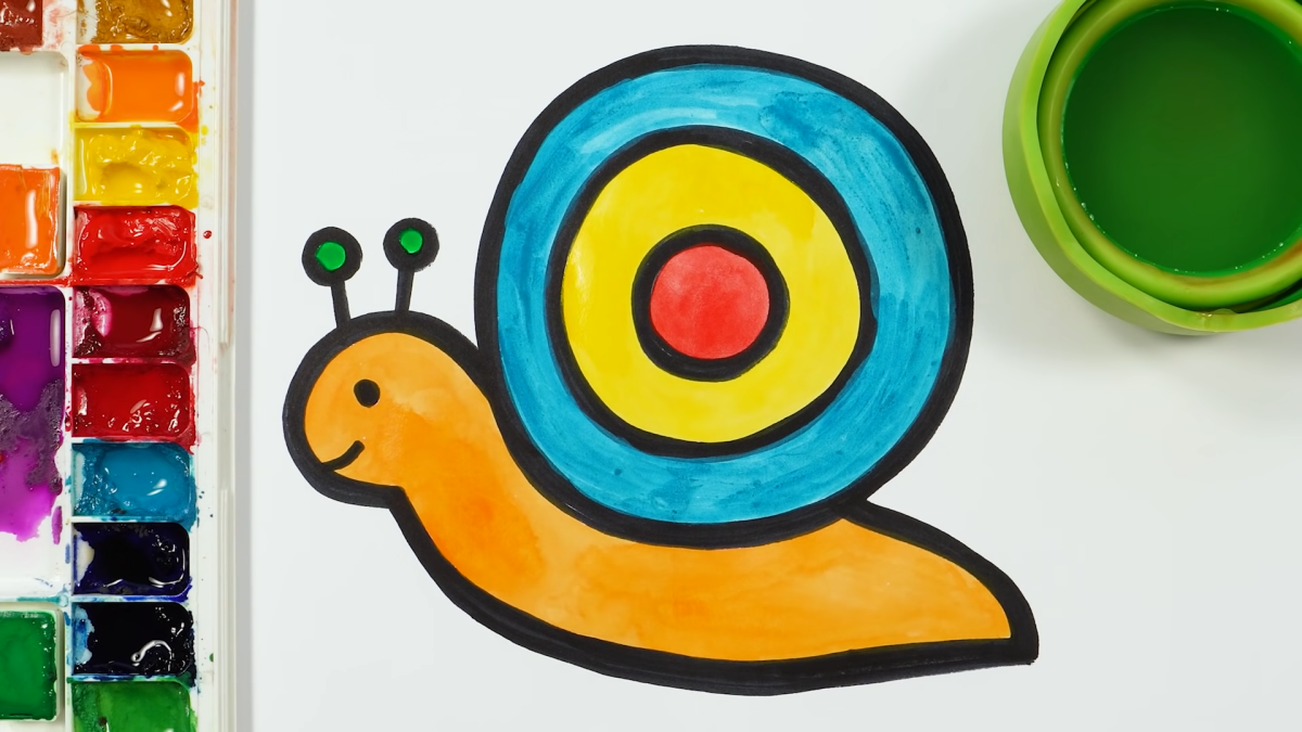 how to draw a snail colorful drawing