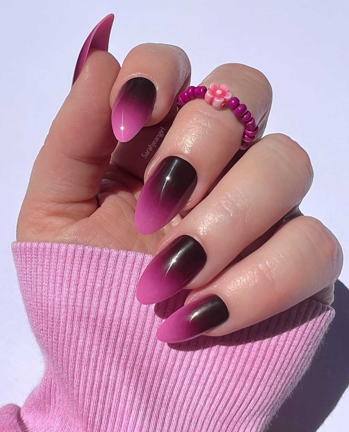 berry ombre nails