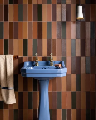 brown and black vertical tiles