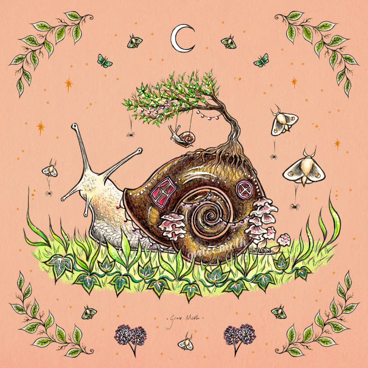 cartoon snail drawing