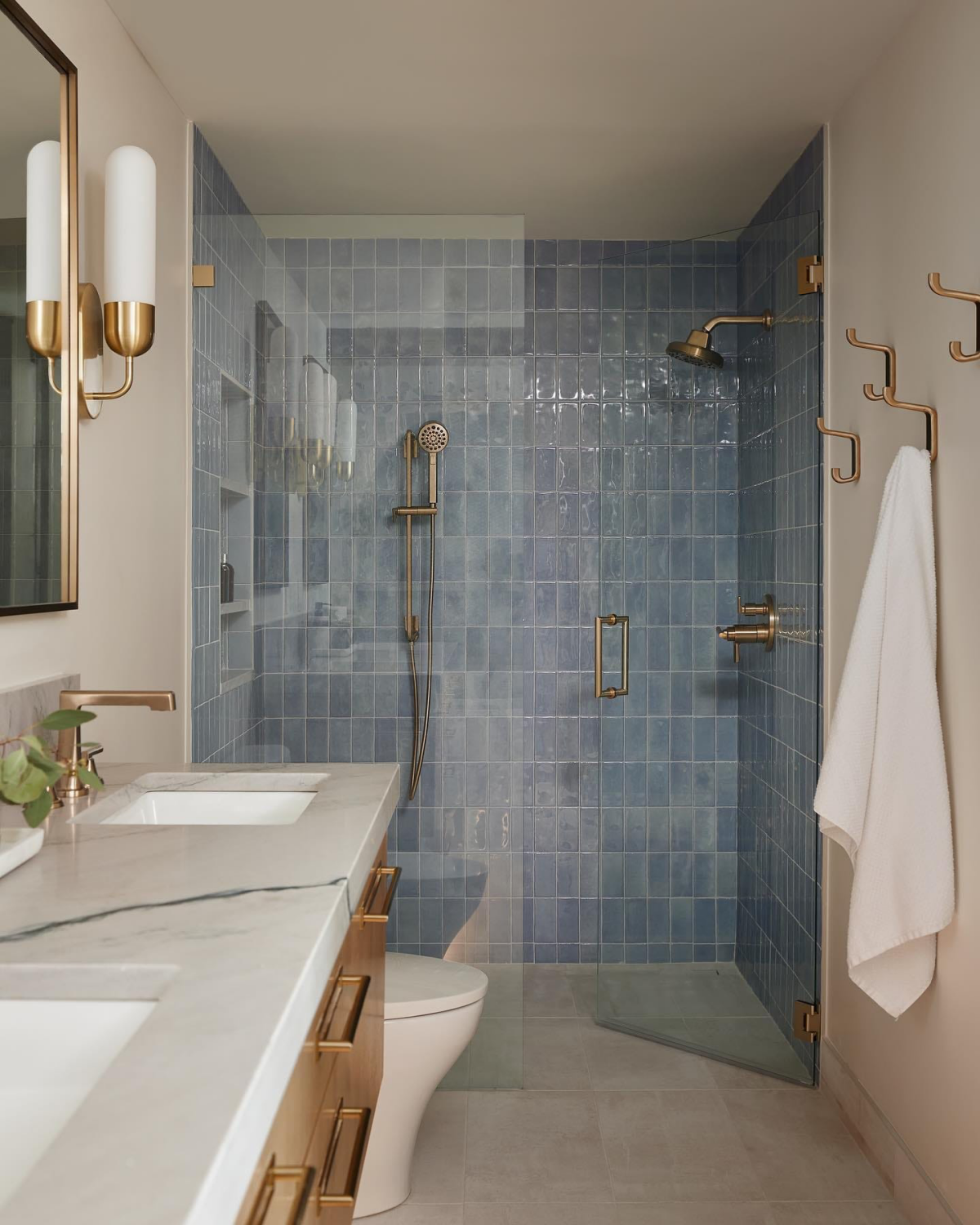 light blue bathroom shower tiles