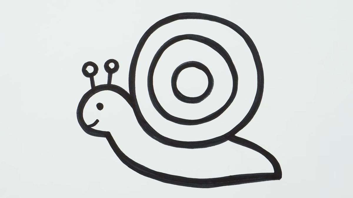 outline your snail drawing