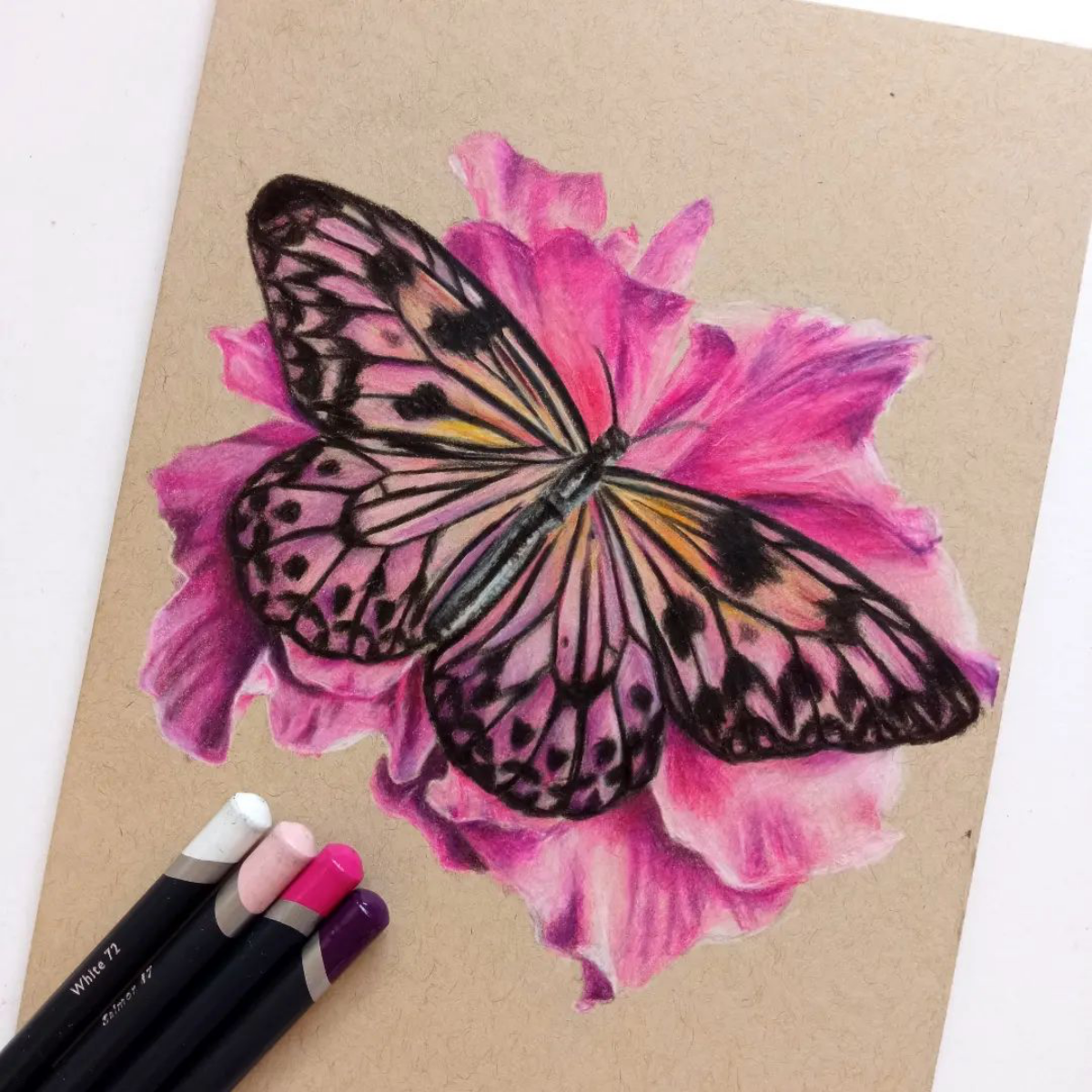 pink pencil butterfly