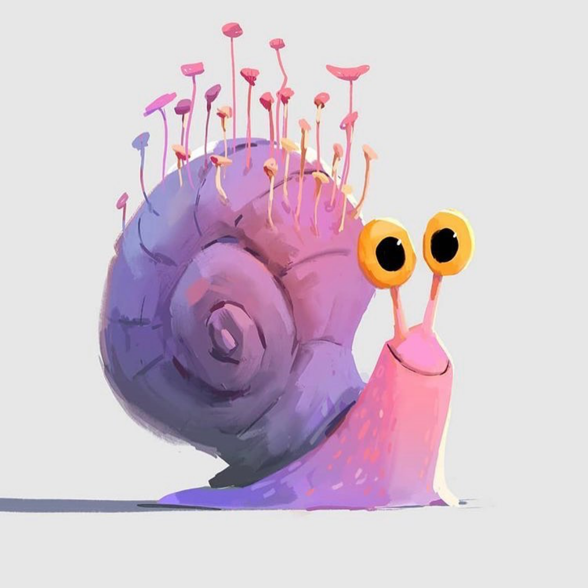 purple cartoon snail