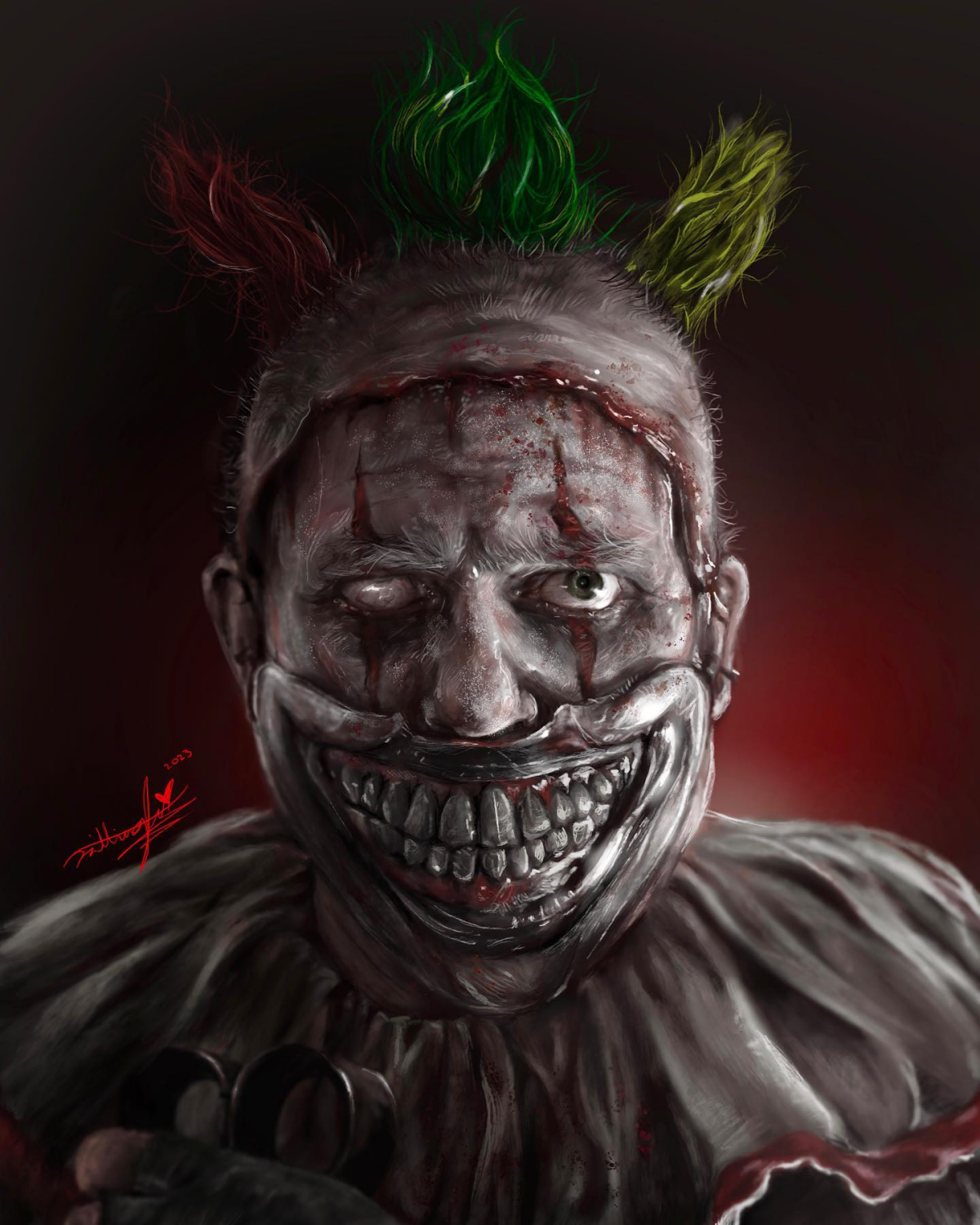 realistic clown drawing