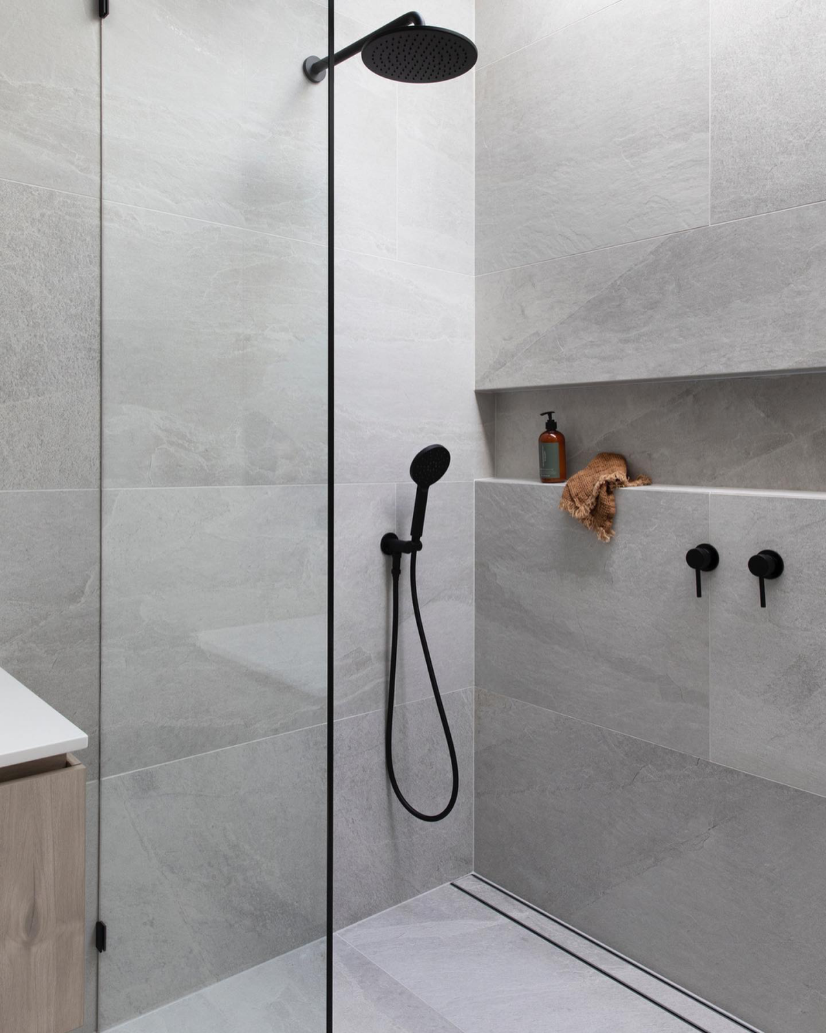 tile shower ideas for small bathrooms large gray tiles for bathroom