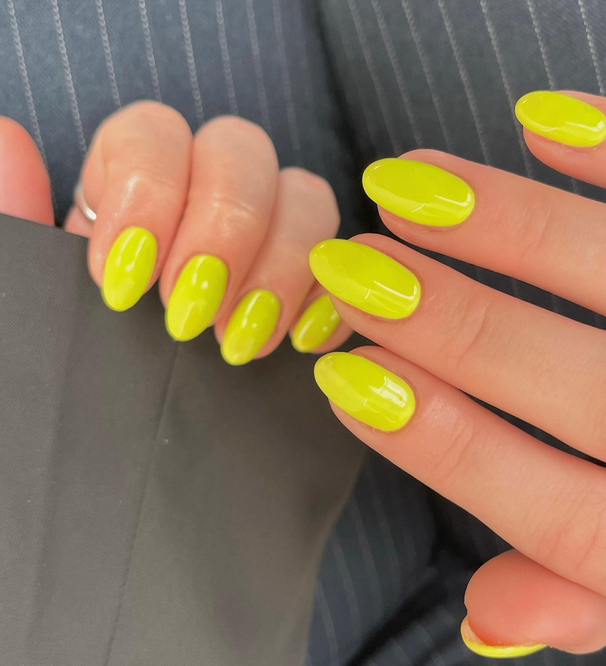 bright summer nails hailey bieber inspired yellow