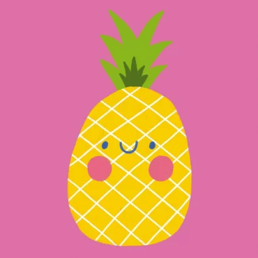 cartoon drawing of a pineapple