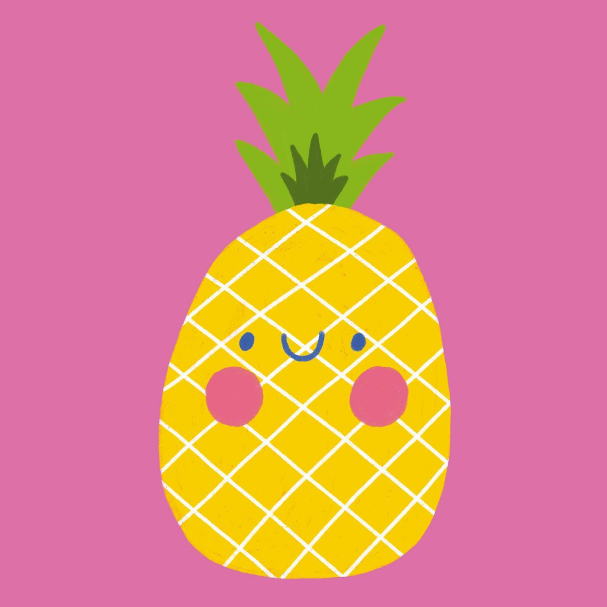 cartoon drawing of a pineapple