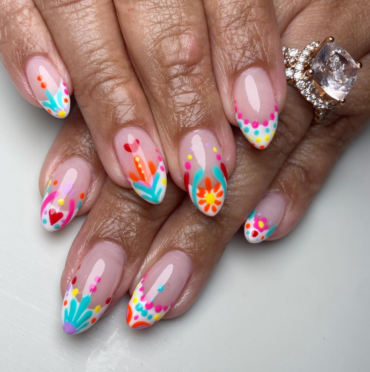 colorful nail design for summer