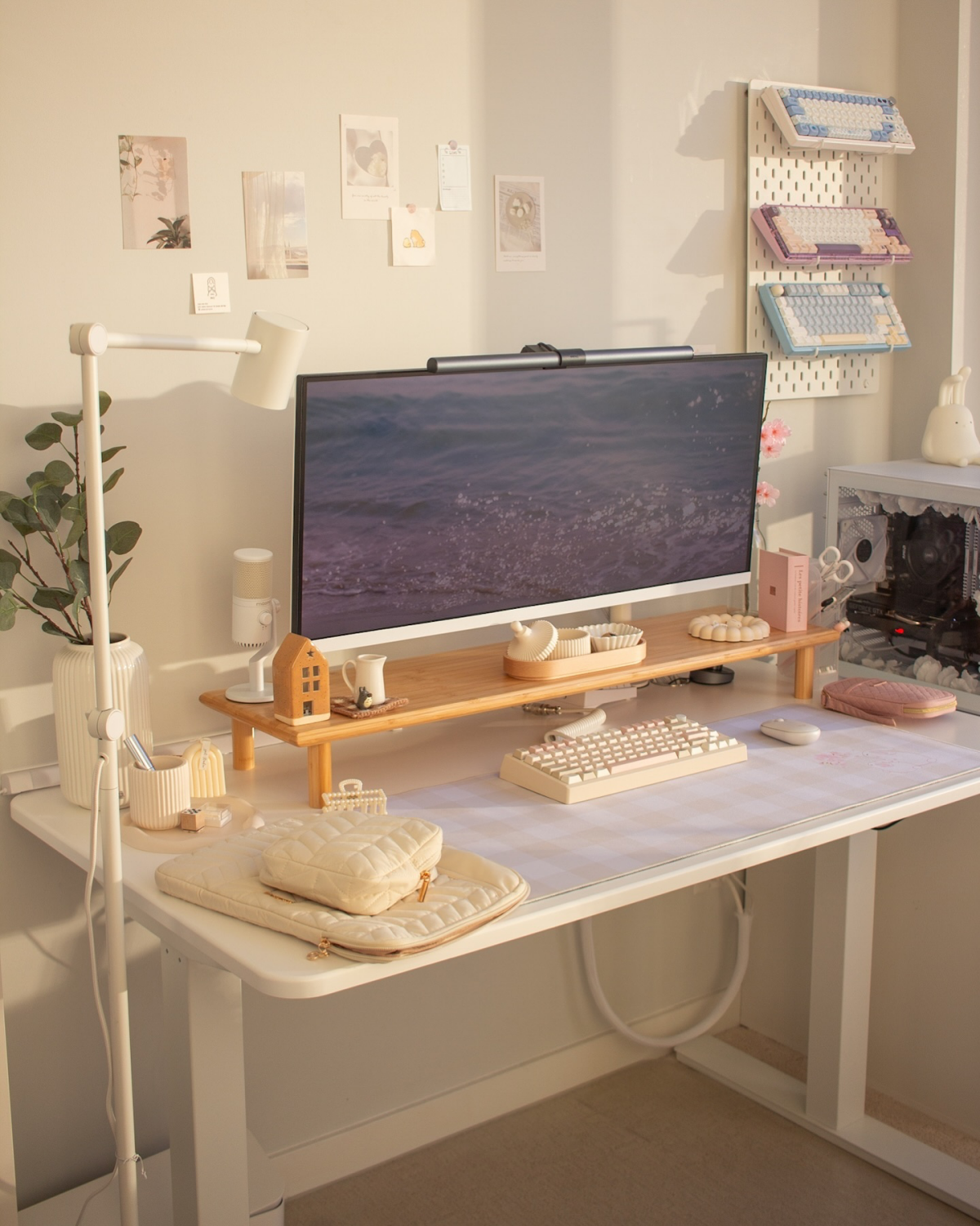 cozy desk setup