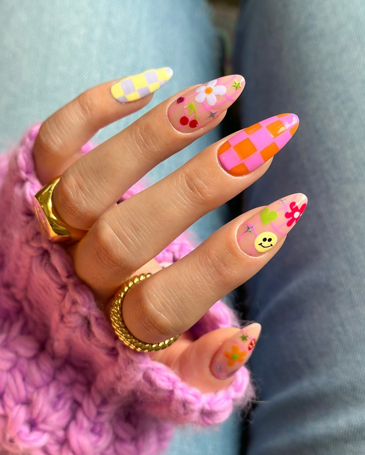 ecclectic summer design for nails