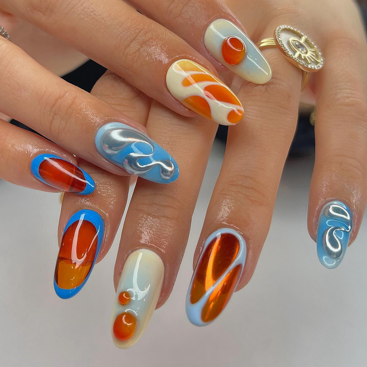 fun 3d designs for summer nails