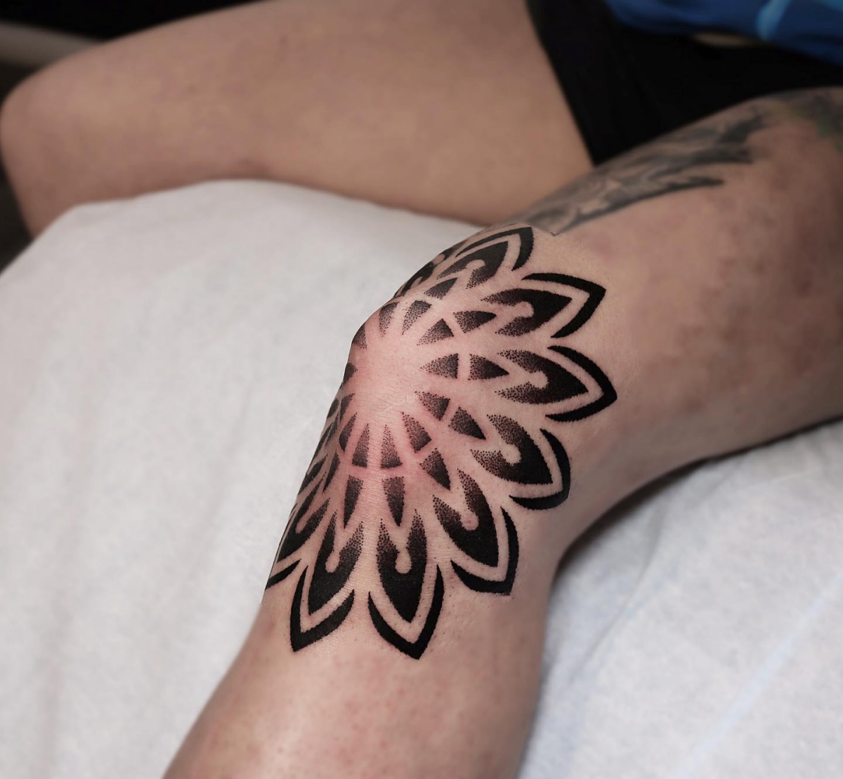 knee tattoo mandala tattoo