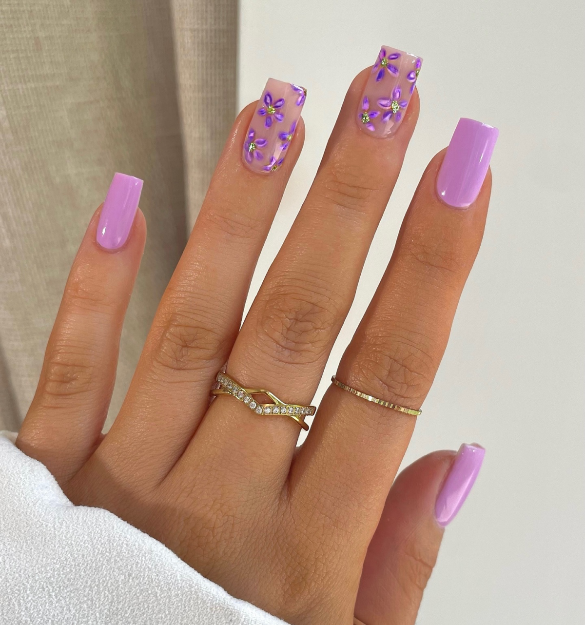 magnolia nails with purple