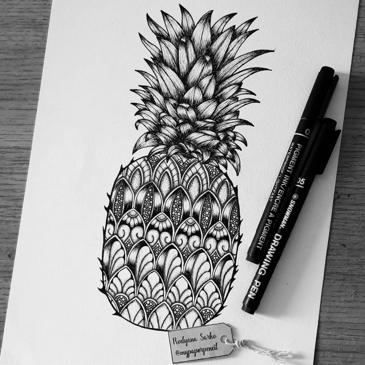 pineapple drawing mandala