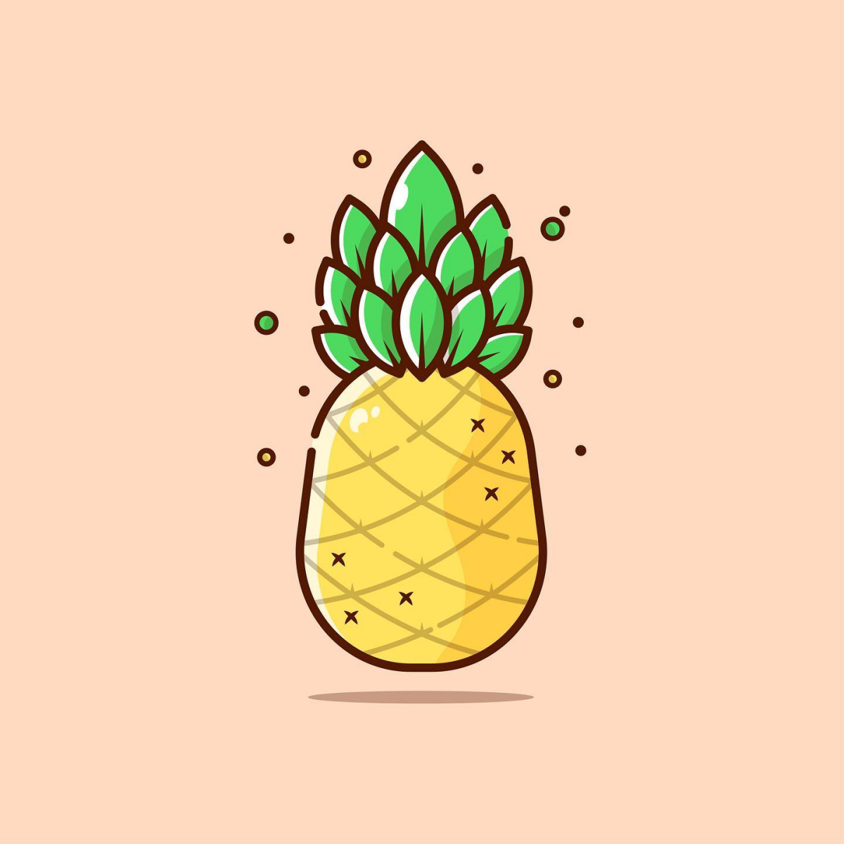 simple drawing of a pineapple