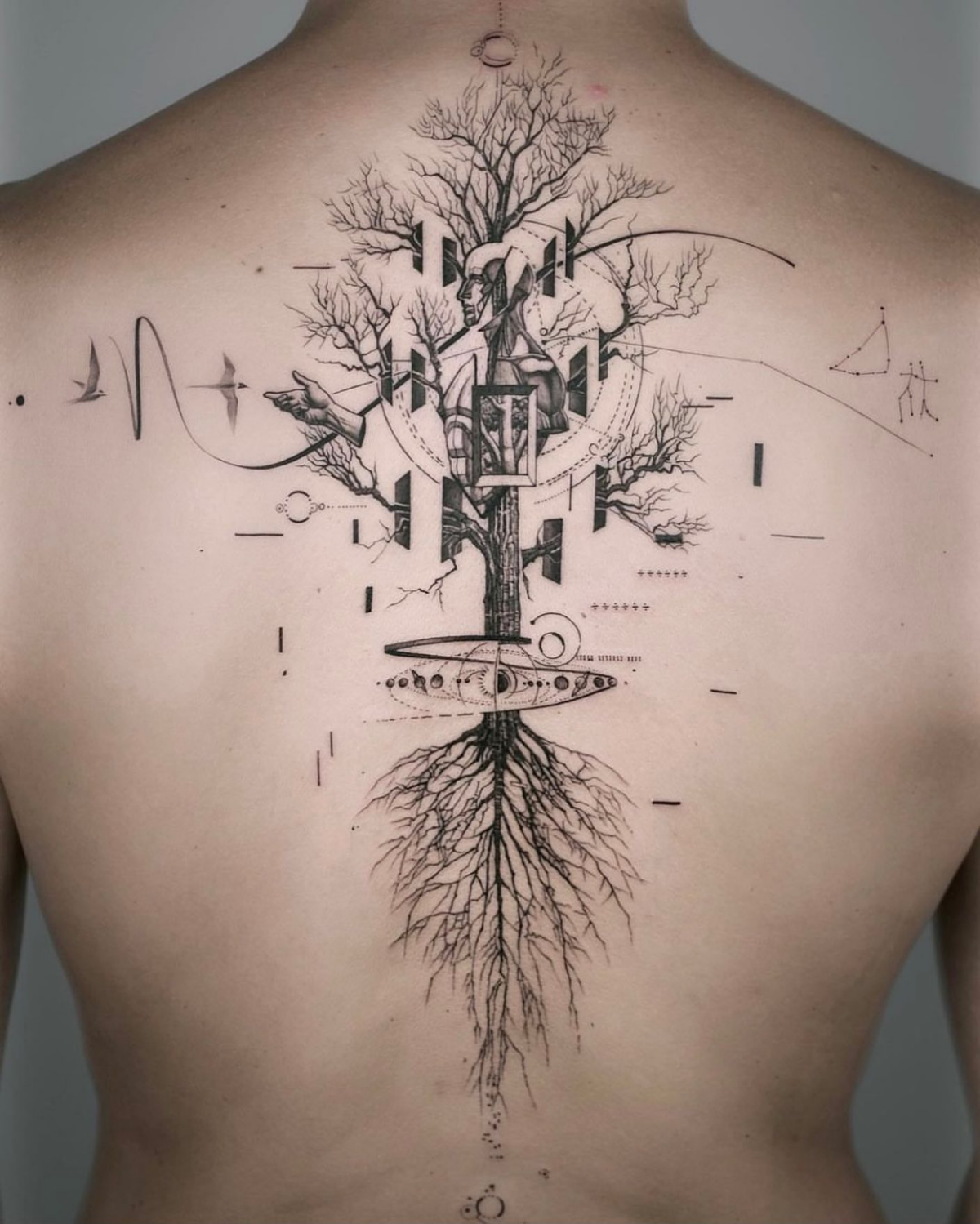 spiritual tattoo tree tattoo on back