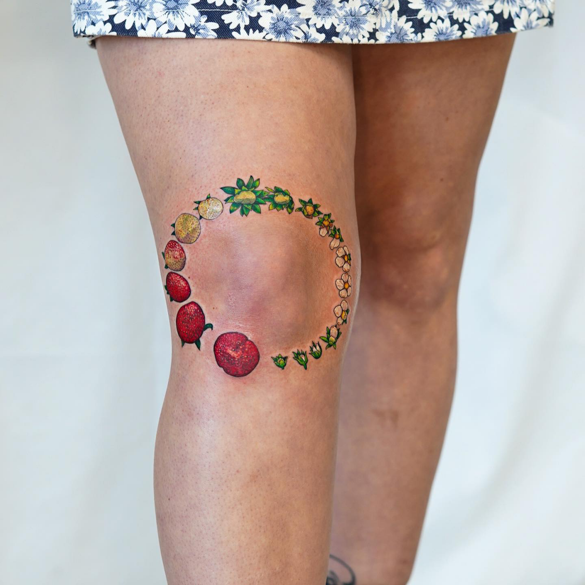 strawberry lifecycle tattoo